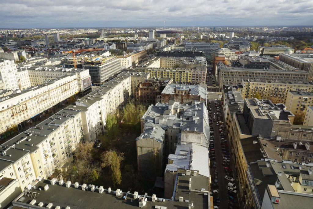 Blick aus dem Novotel Warszawa Centrum Richtung Stadion Warschau