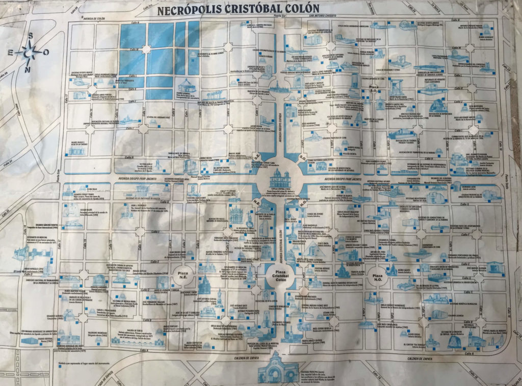 Map Cementerio Cristóbal Colón, Havana