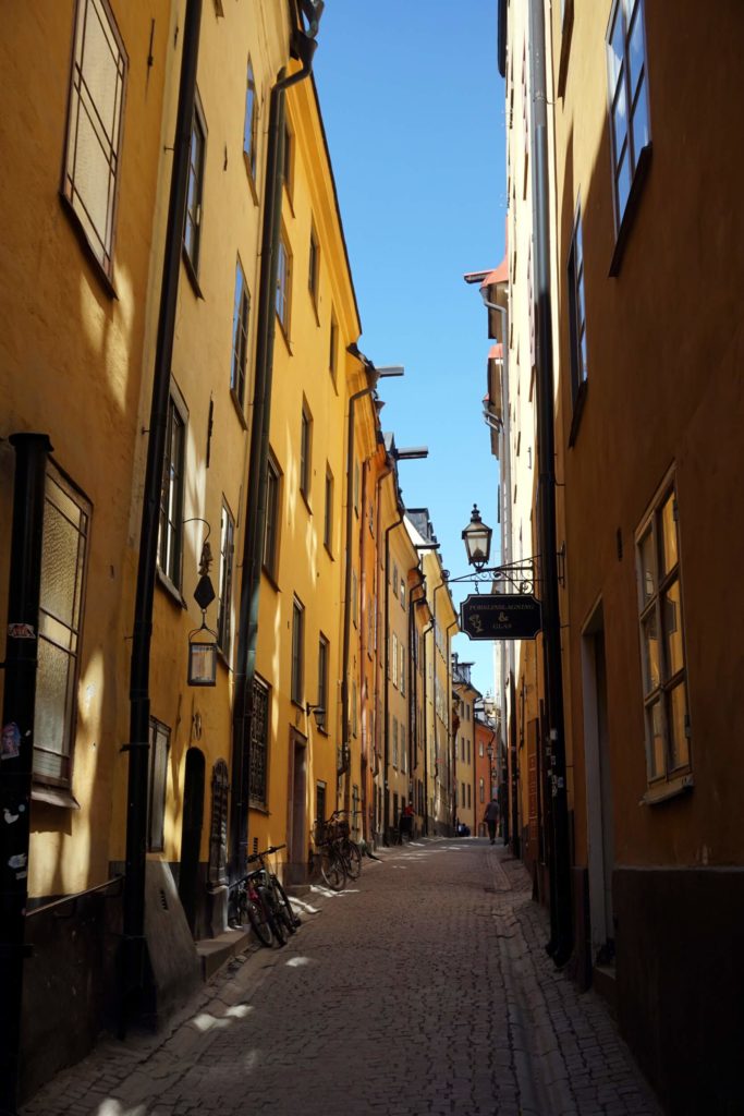 Die schönen Gassen der Altstadt Stockholms