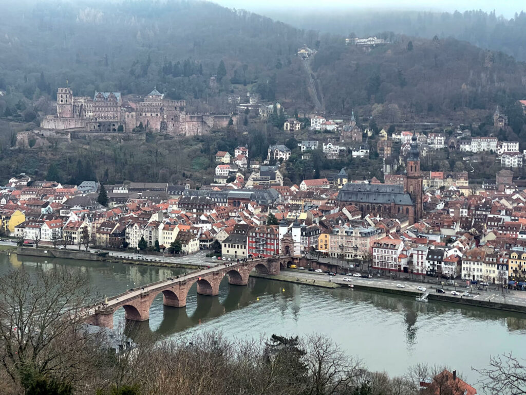 Blick auf die Altstadt vom Philosophenweg in Heidelberg